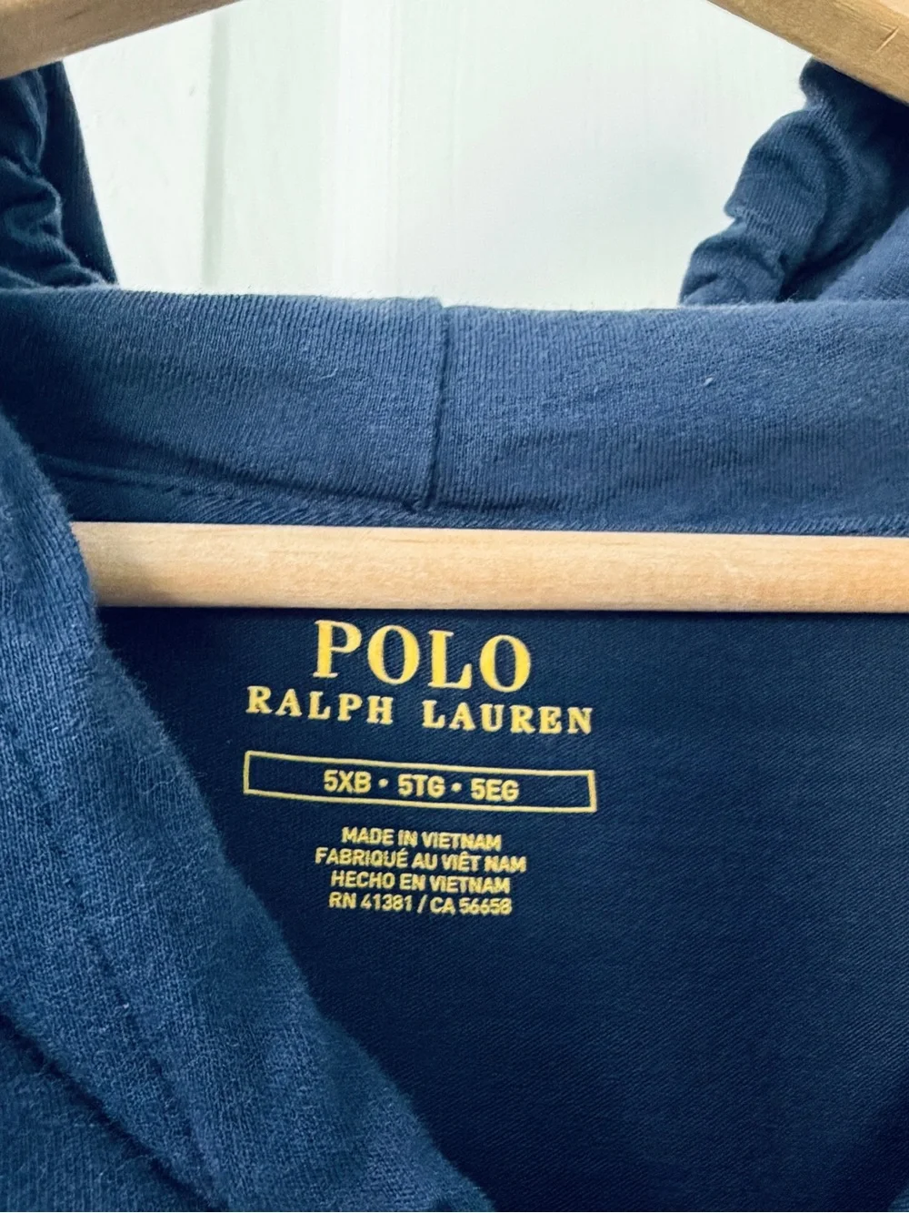 Polo by Ralph Lauren Navy Hooded Long-Sleeve Shirt with Red Logo